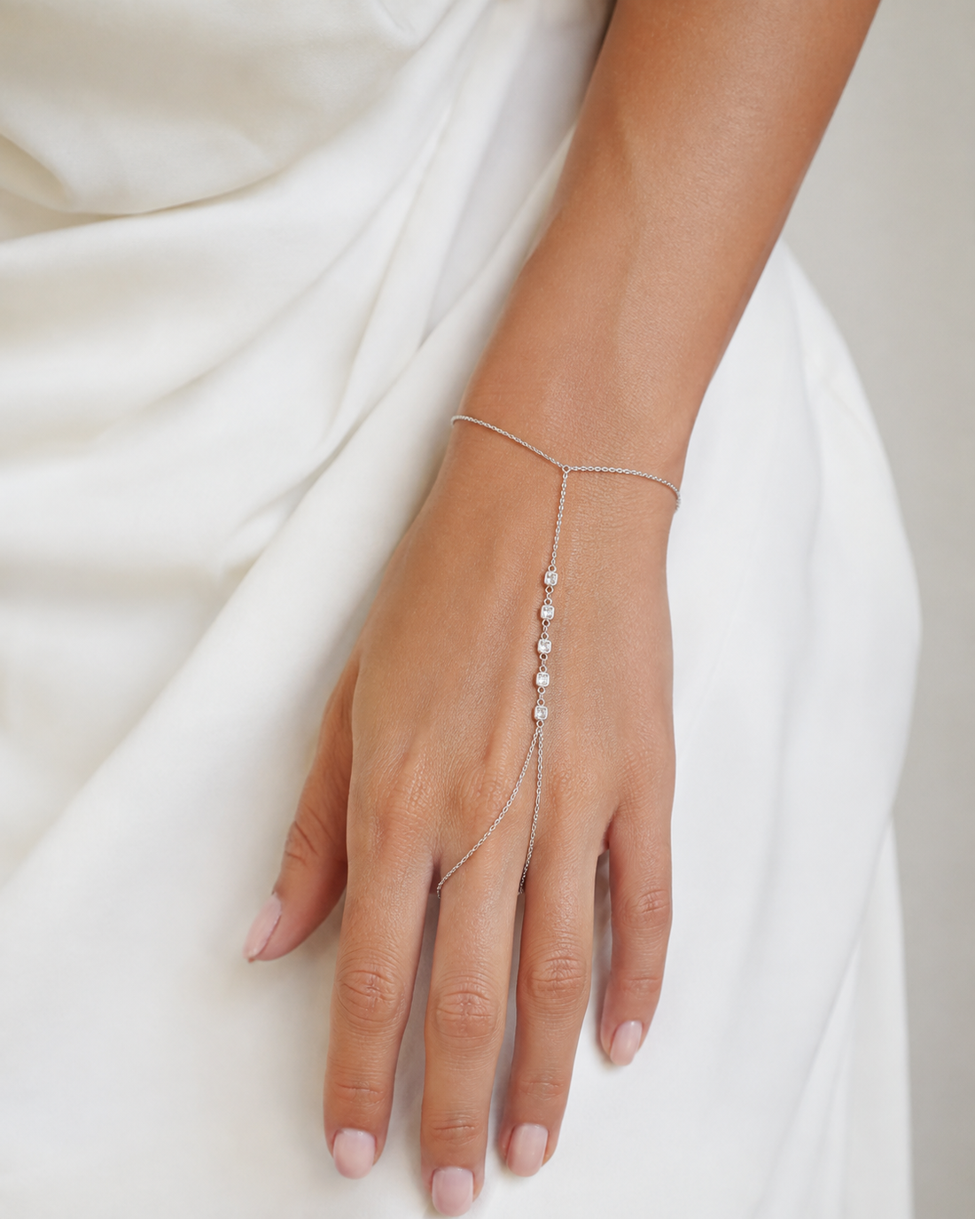 Five-Stone Square Bezel Hand Chain
