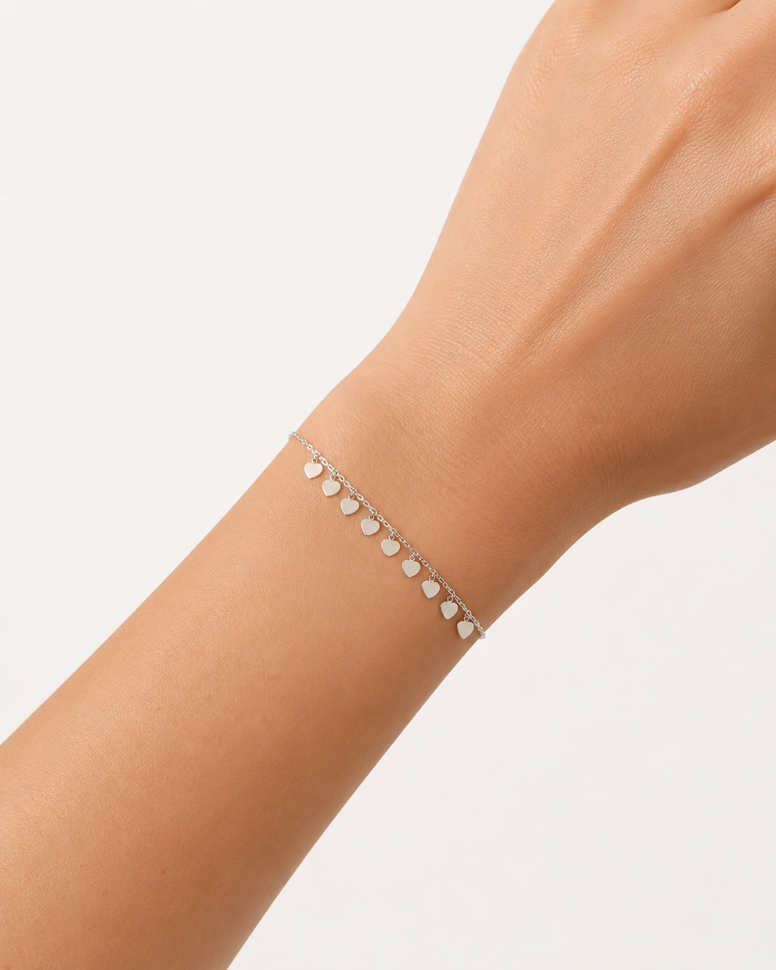 Silver Dangling Heart Bracelet