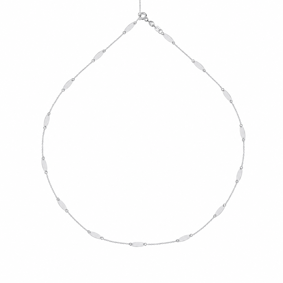 Silver Marquise Station Necklace